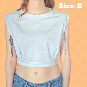 White Sleeveless Crop Top